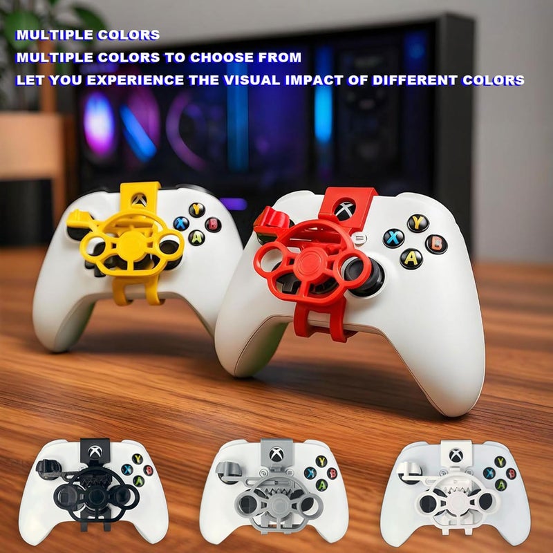 TXW Mini Steering Wheel for X-box One/X-box Series X|S Game Controller,Racing Games Controller Steering Wheel Attachment Accessory for X-box Game Controller (White) - Image 2